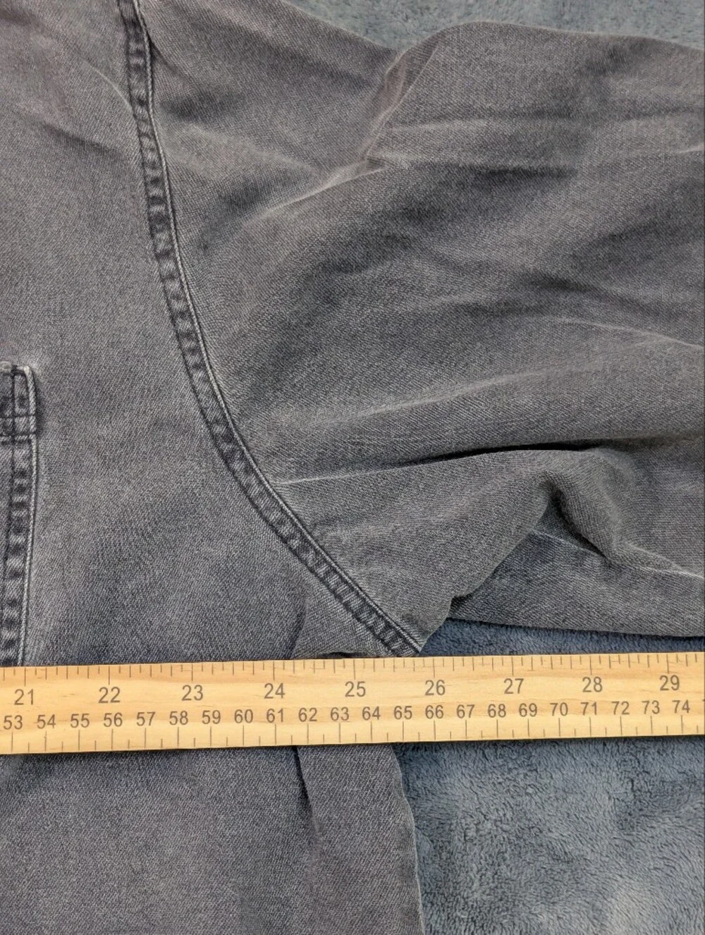 Vintage Levis Shirt Mens XXL Gray Denim Long Sleeve Button Down Heavy Y2K Metal